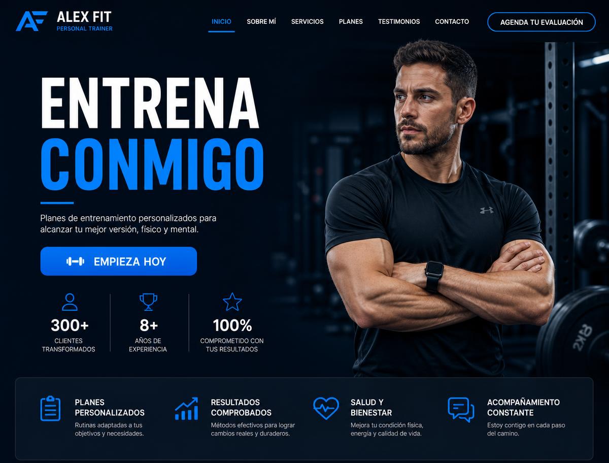 Vista previa del proyecto de demostración Alex Fit